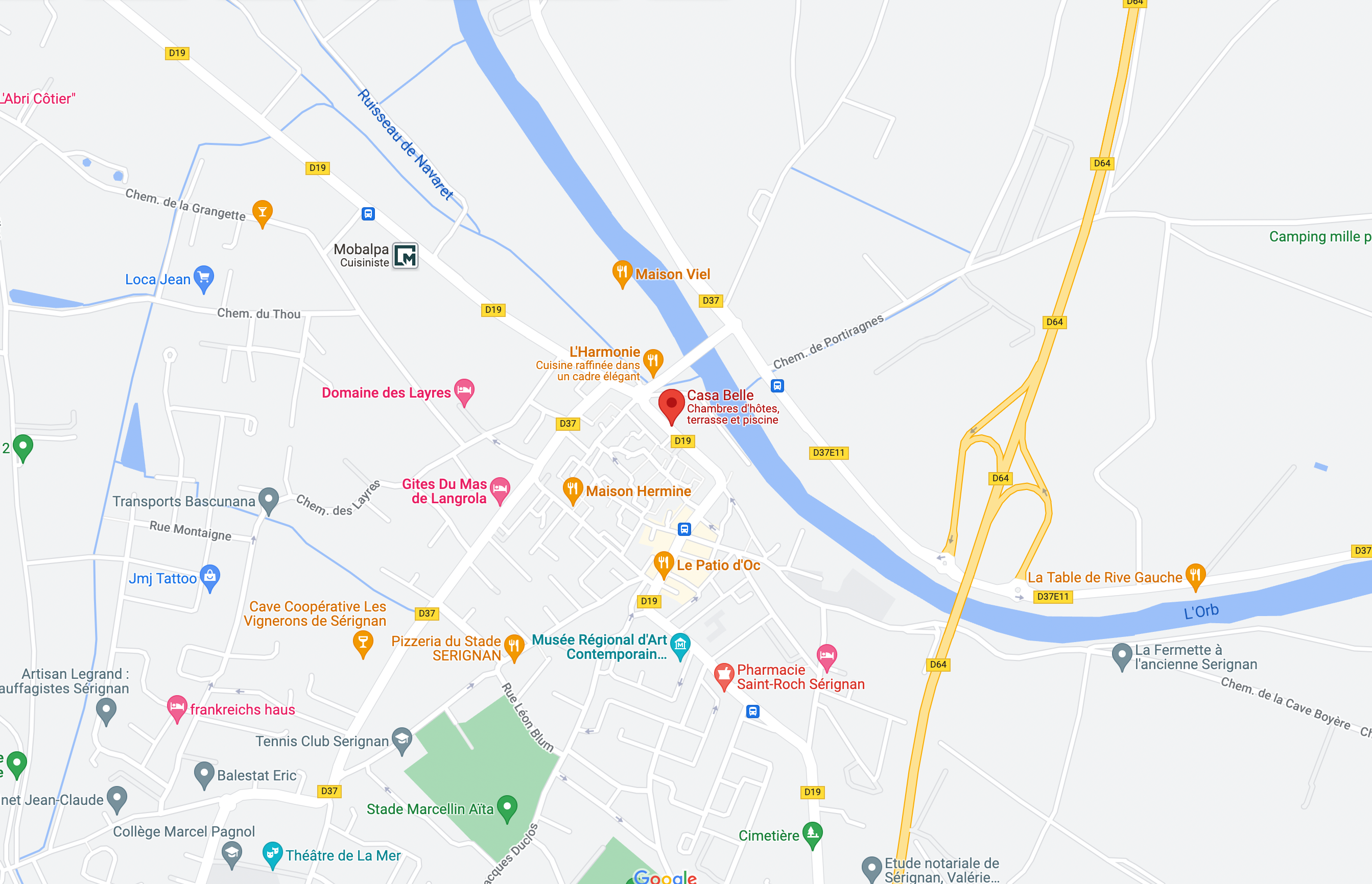 Carte Google Maps de la Casa Belle